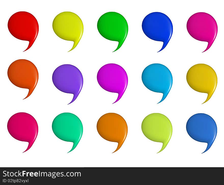 Comic shape multi color in white background