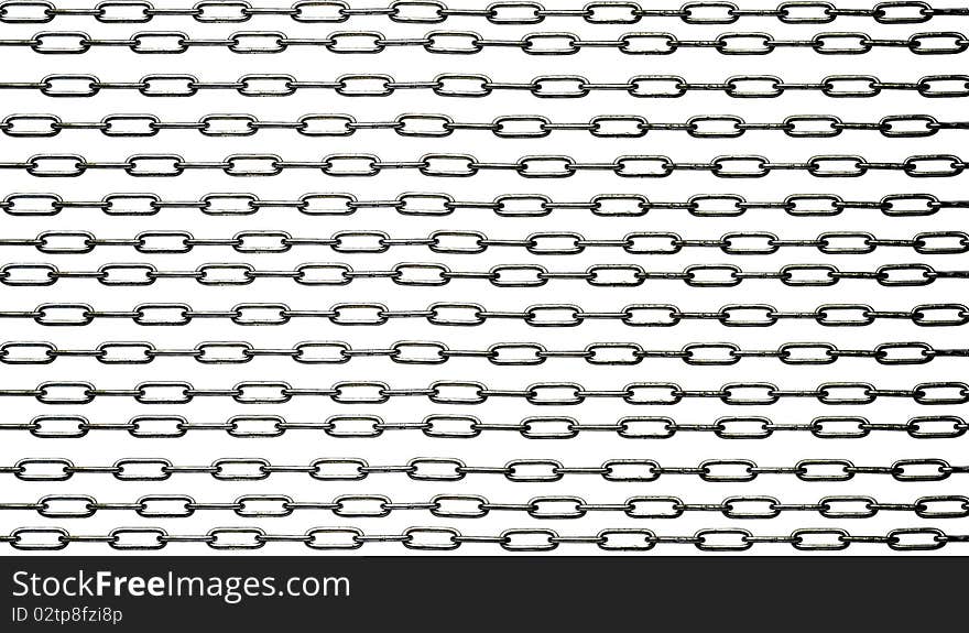 Metallic chain on a white background