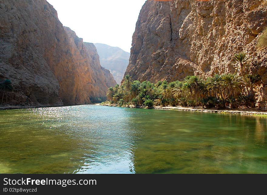 Summer sun on the mountain river