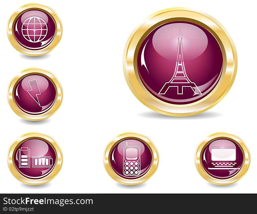 Several brilliant varicolored buttons icon – network