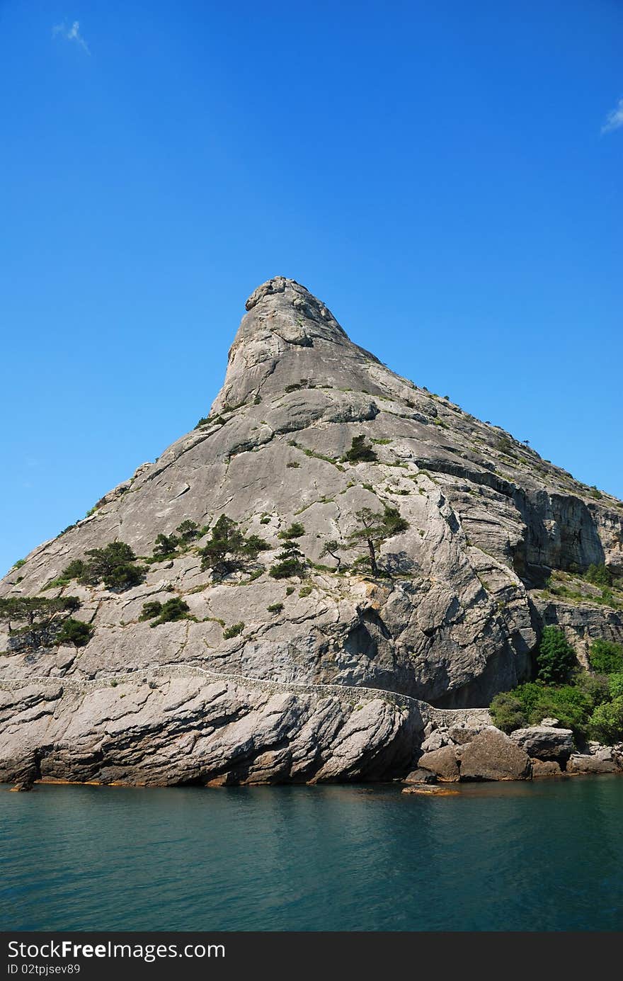 Cliff of Crimean seashore