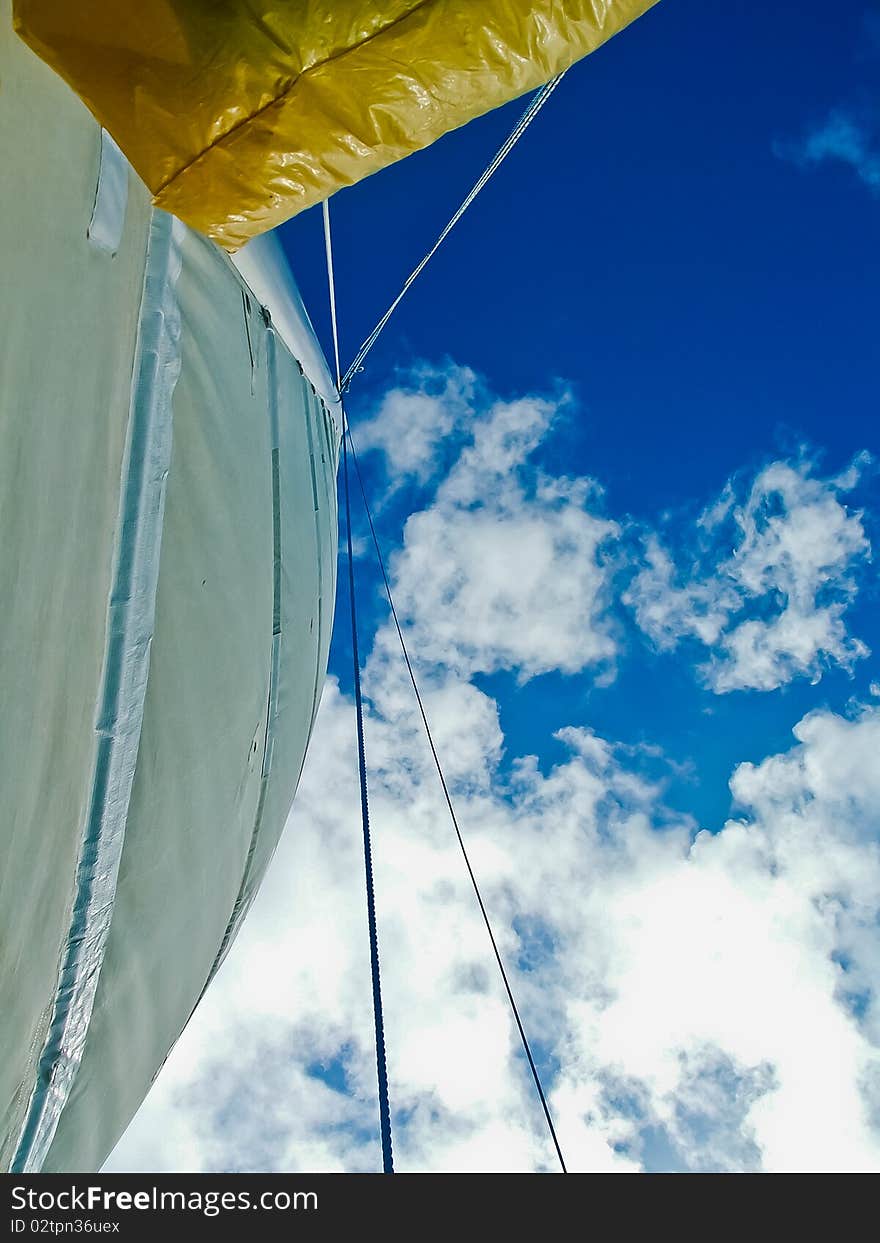 Fine sails on a sailboat