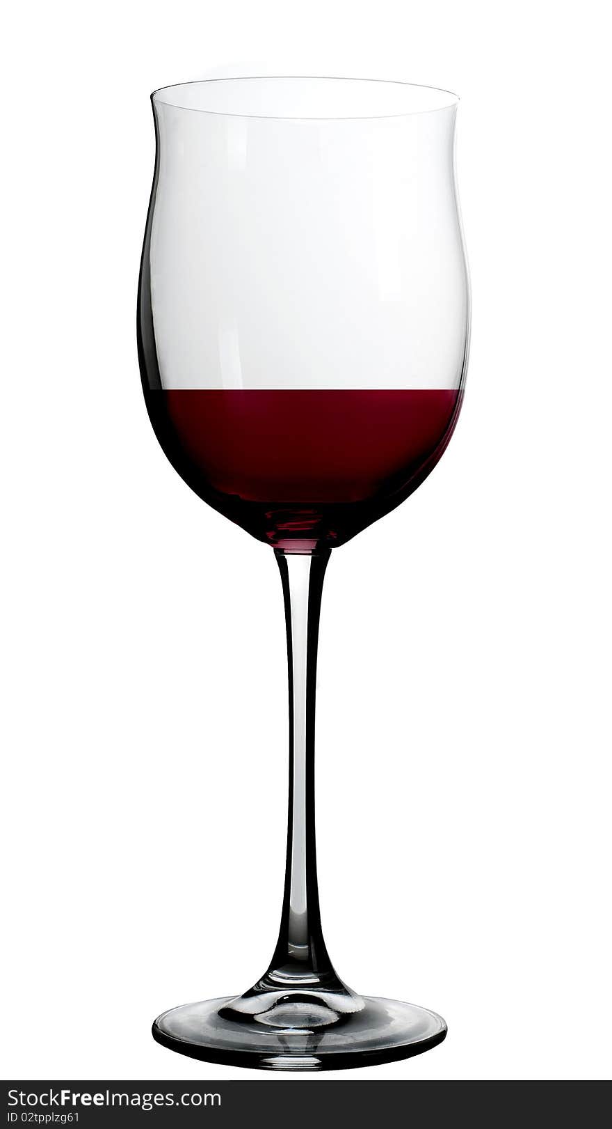 Wine glass on a white background