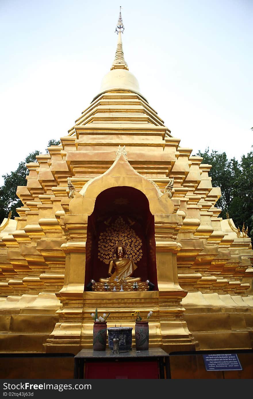 Beautiful Thai temple with image of buddha