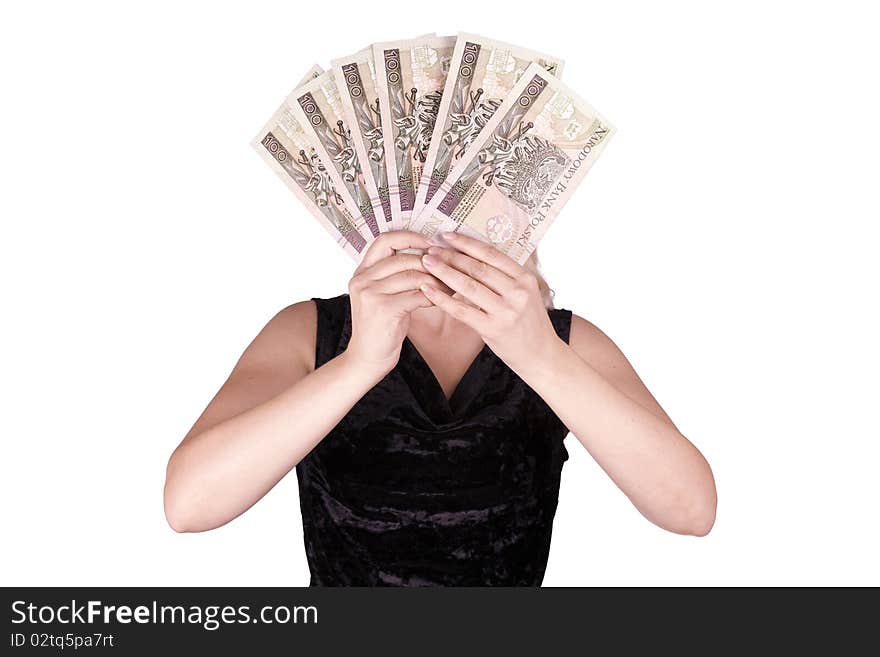 Woman with bank notes