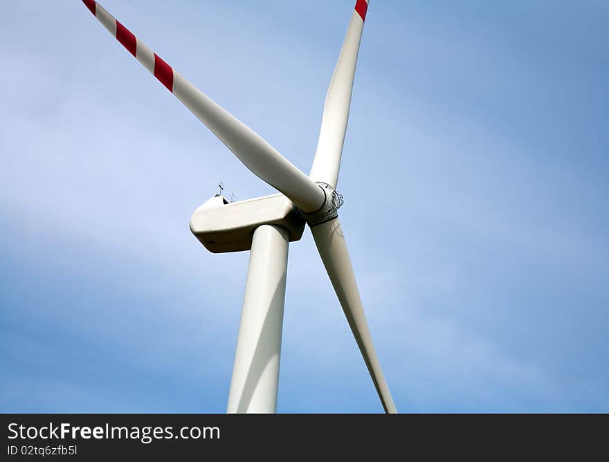 Wind power on the blue sky. Wind power on the blue sky