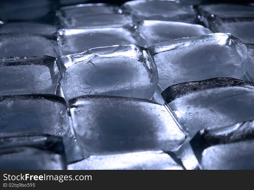 Rows of ice cubes, shallow focus. Rows of ice cubes, shallow focus