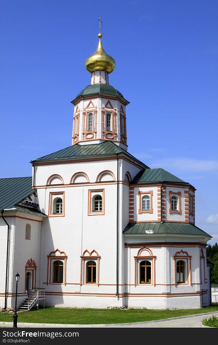 Church in Valdaisky Iversky Svyatoozersky Bogoroditsky Monastery. Church in Valdaisky Iversky Svyatoozersky Bogoroditsky Monastery.