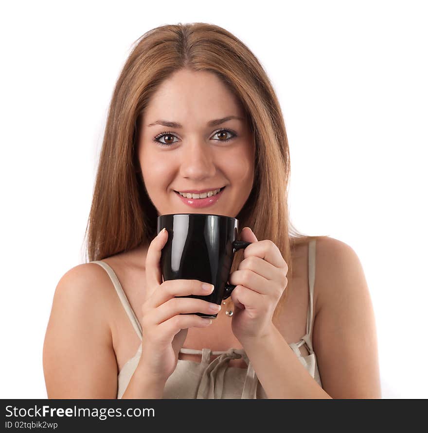 Young Woman Drinking From A Cup