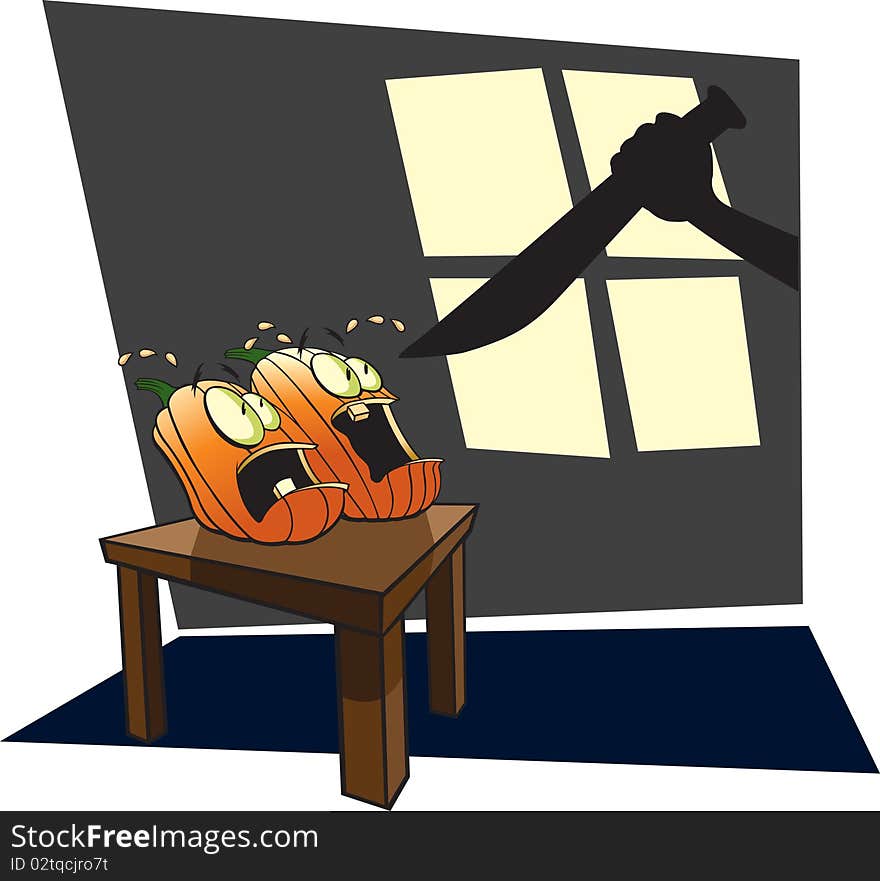 Cartoon Pumpkins scared out of their wits. Layered vector and high resolution jpeg files available. Cartoon Pumpkins scared out of their wits. Layered vector and high resolution jpeg files available.