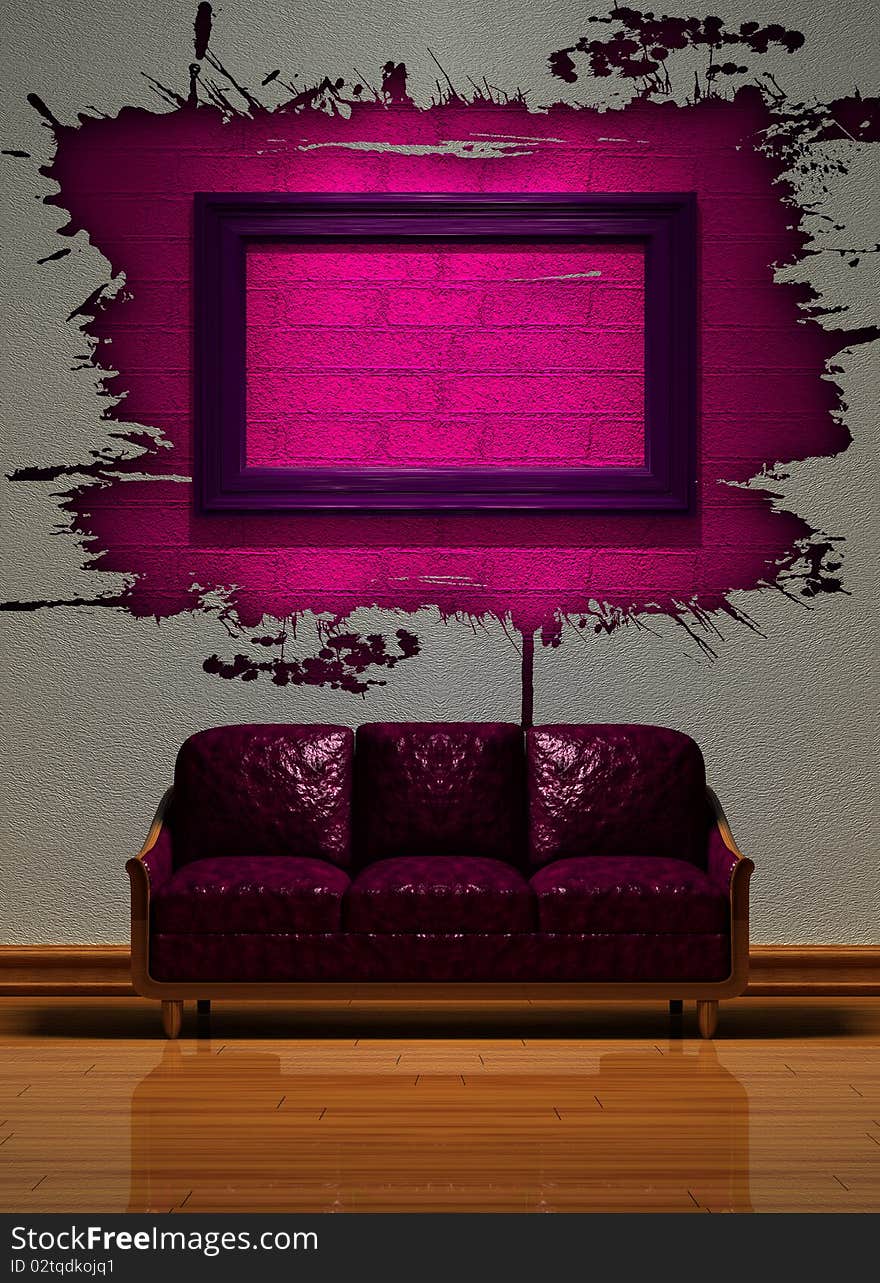 Purple sofa with splash hole. Purple sofa with splash hole