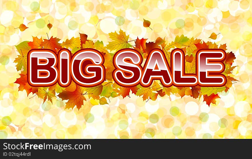 Vector autumn big sale illustration. EPS 8 file included