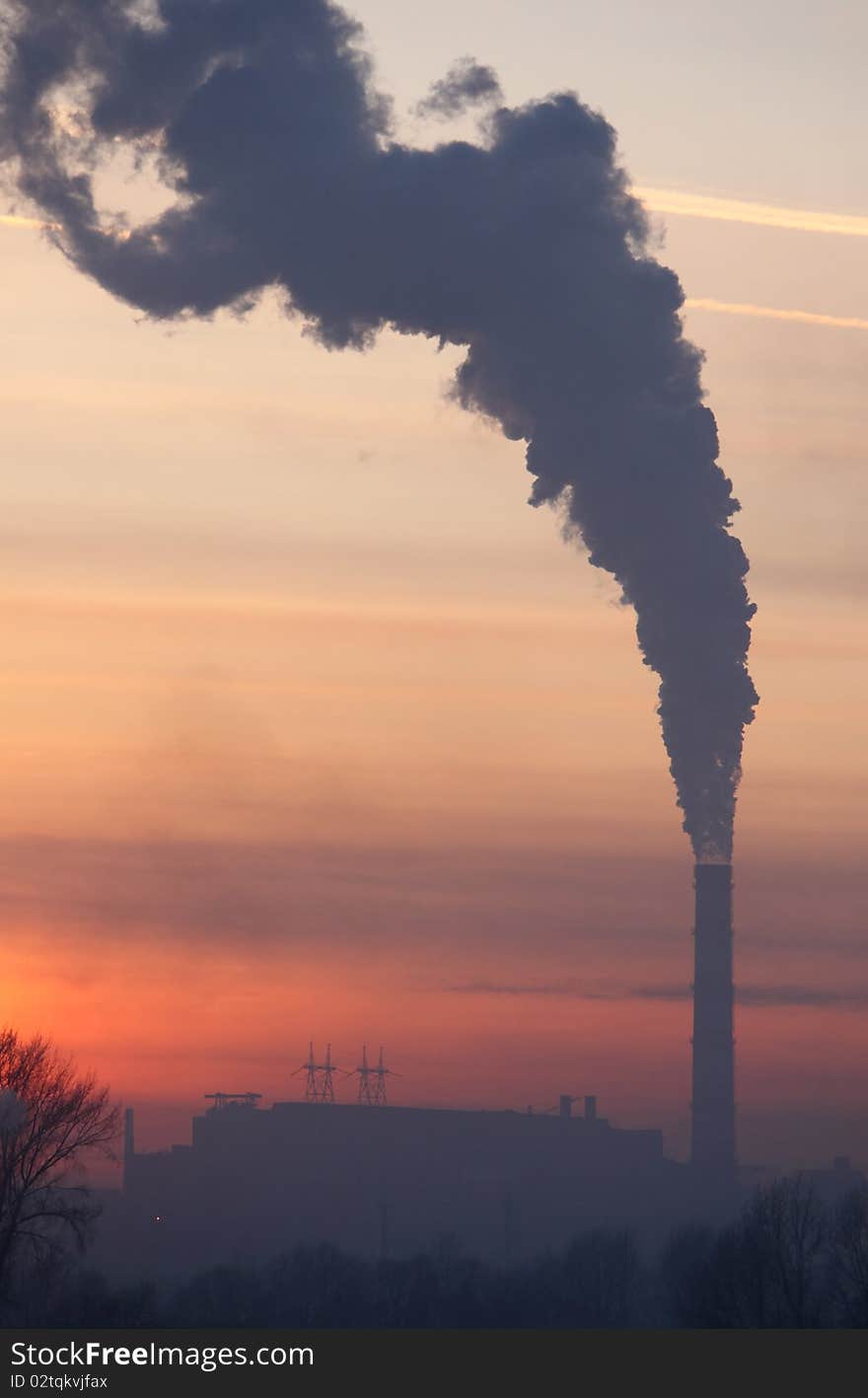 Smoking pipe of heat-power station.