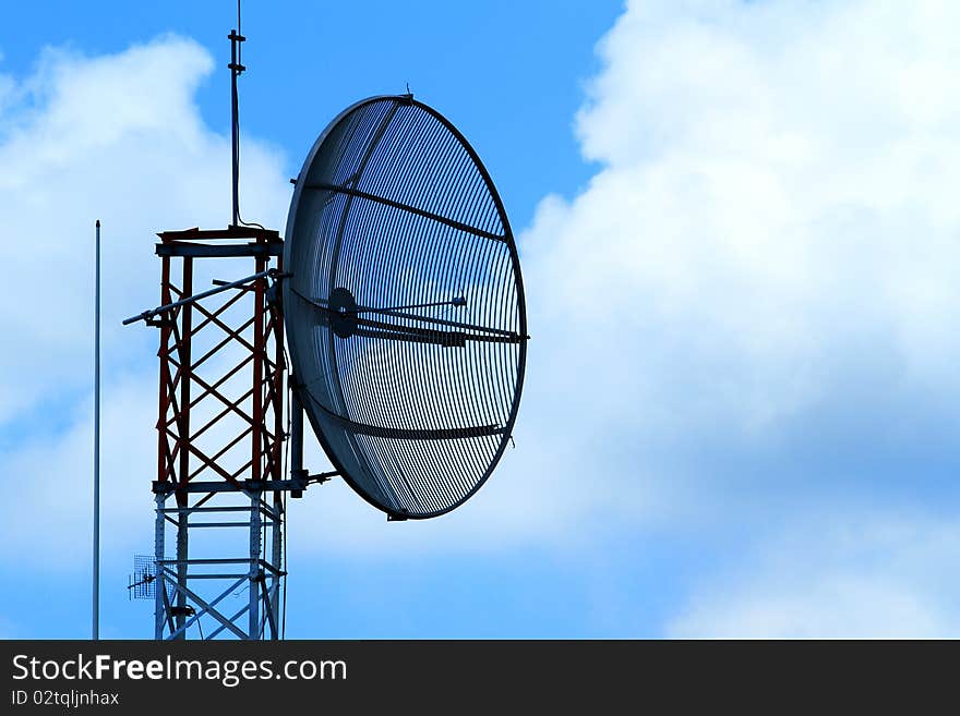 Satellite Dish and blue sky