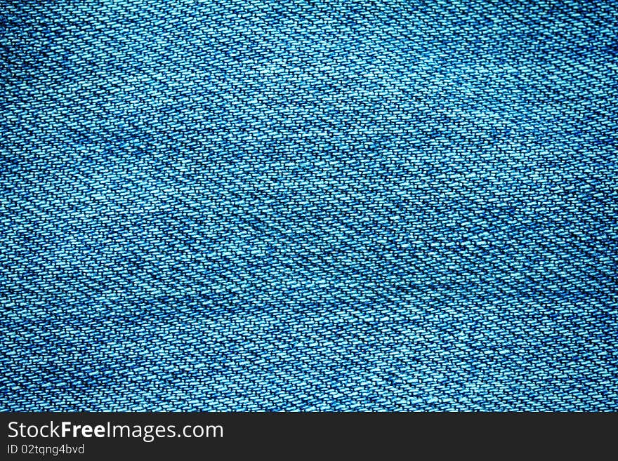 Close up of blue jeans texture