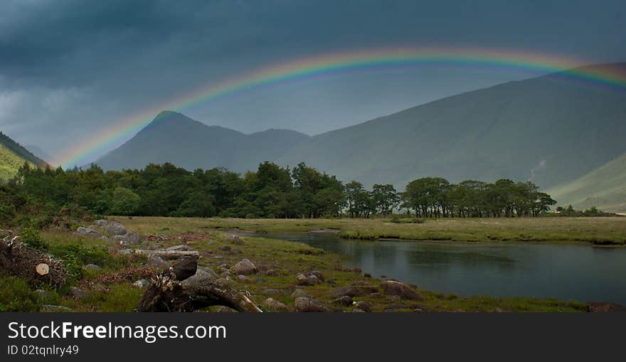 Rainbow captured over Loch Etive, straight after strom. Rainbow captured over Loch Etive, straight after strom.