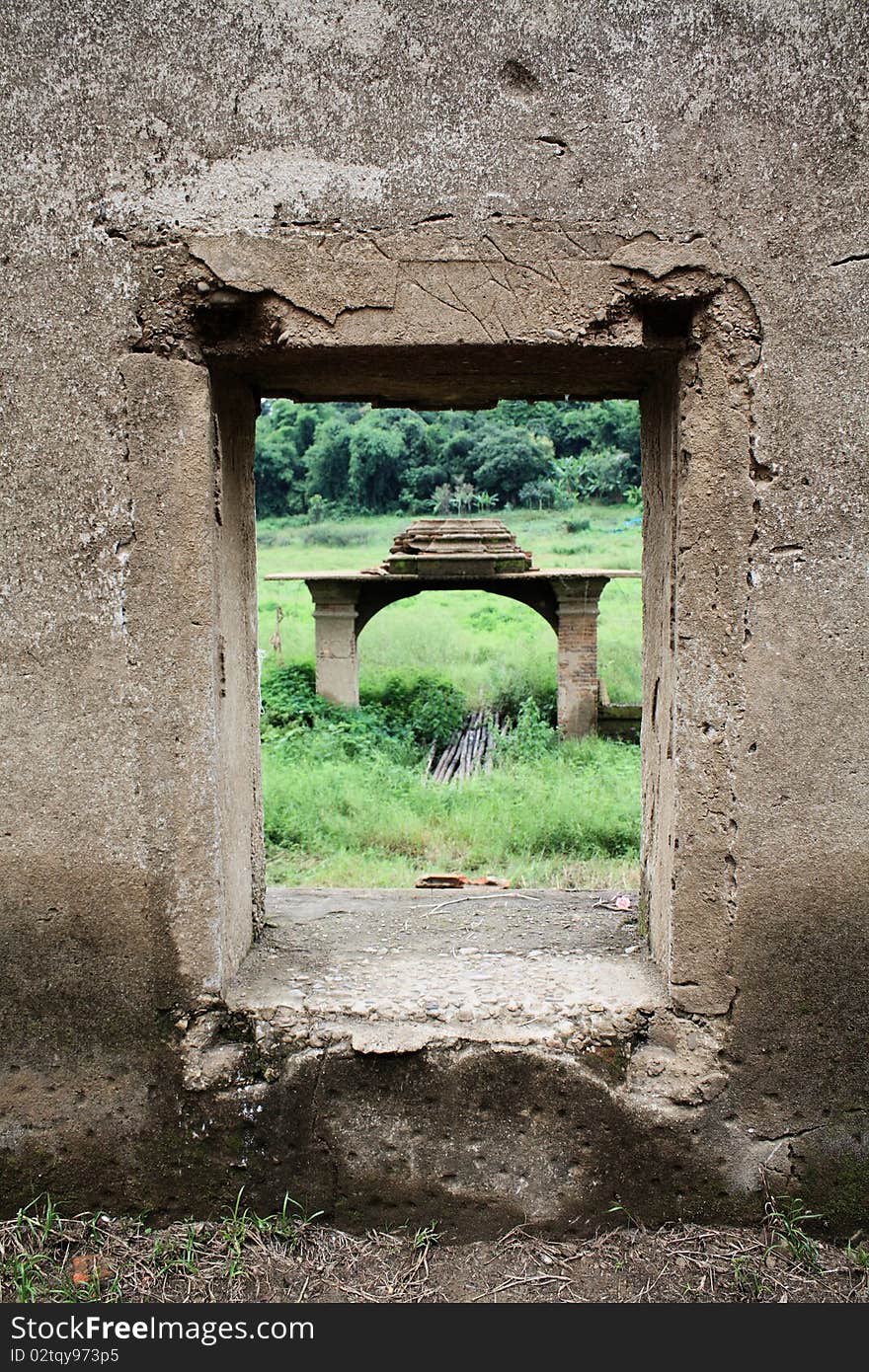 Buddhist ubosot window