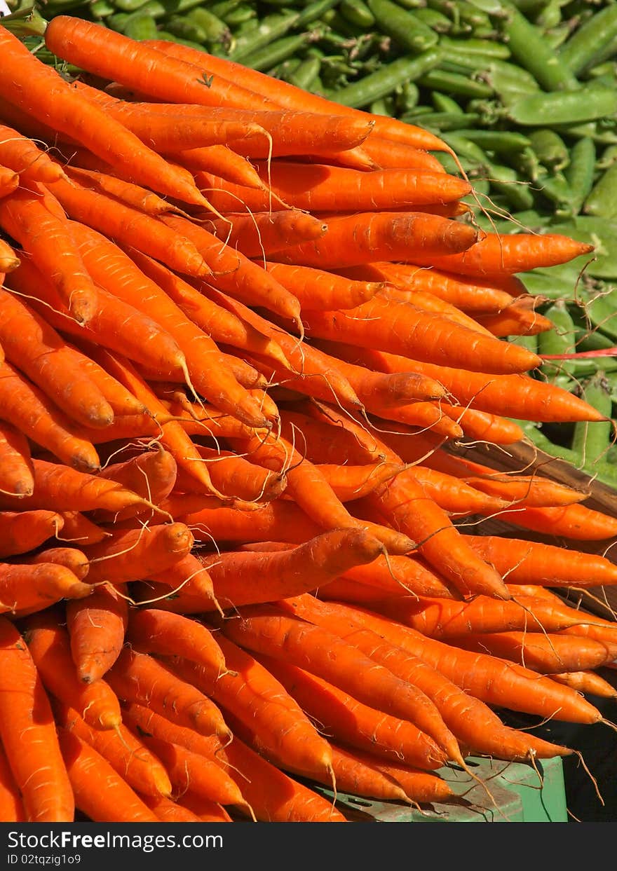 Carrots on a market