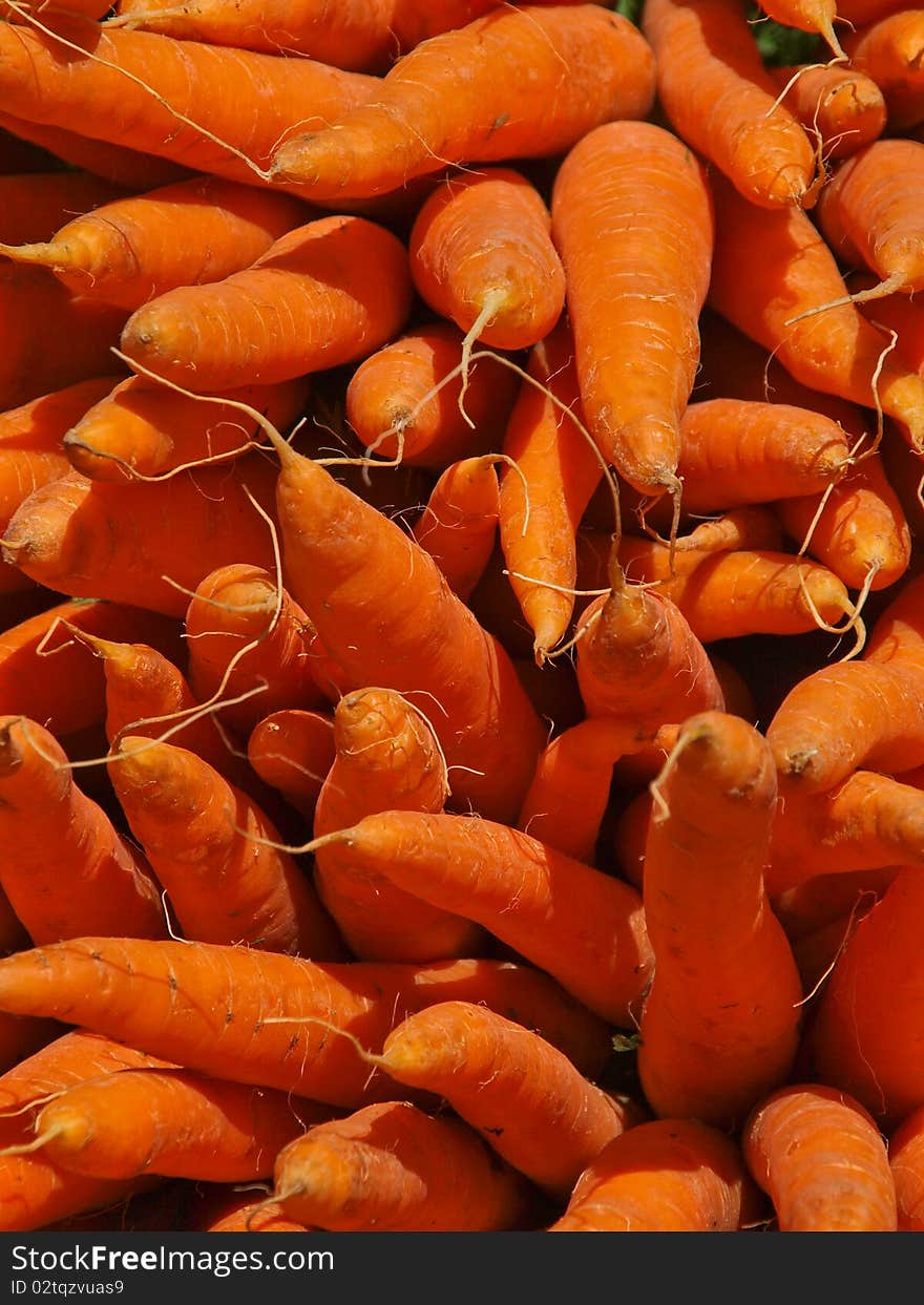 Carrots on a market