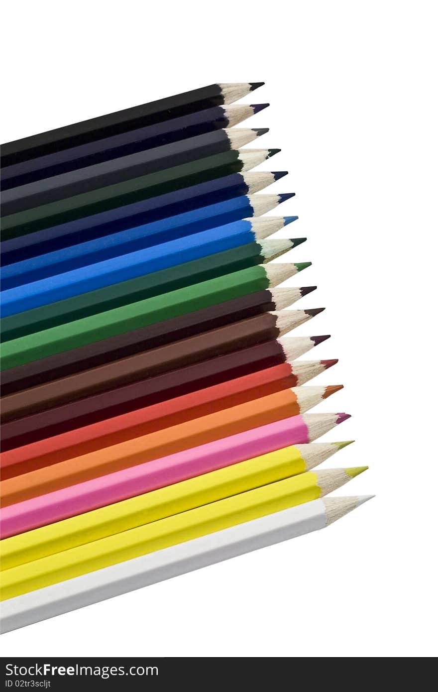 Coloured pencils isolated on the white