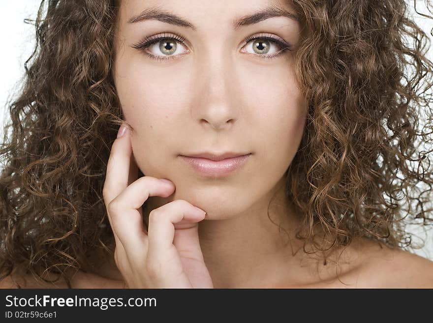 Closeup of a young beautiful woman. Closeup of a young beautiful woman.