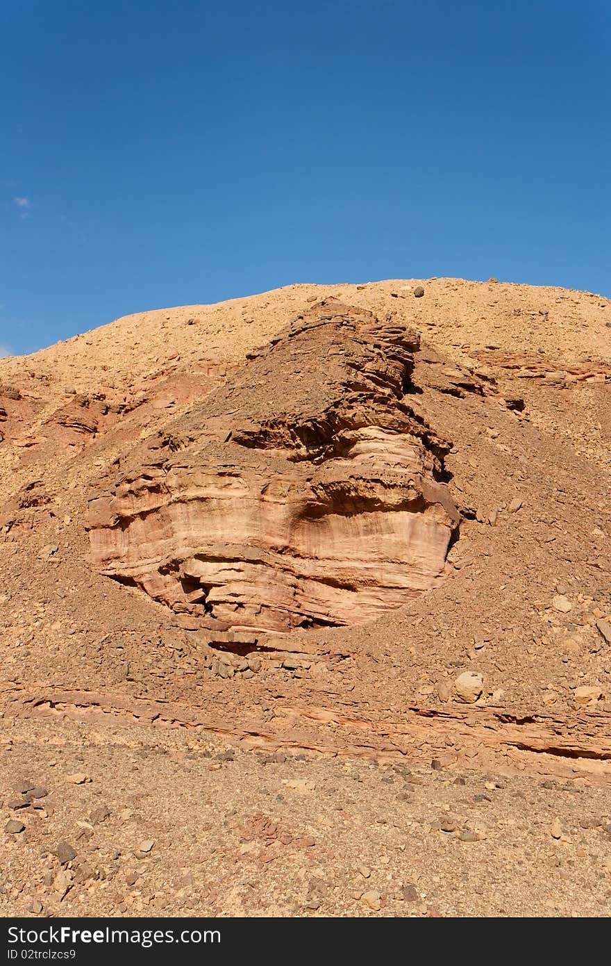 Scenic Weathered Rock In Stone Desert