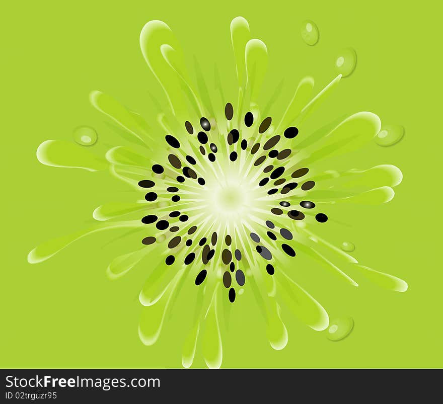 Fresh and green kiwi slice wallpaper