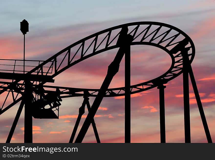 Fragment of the attraction roller coaster