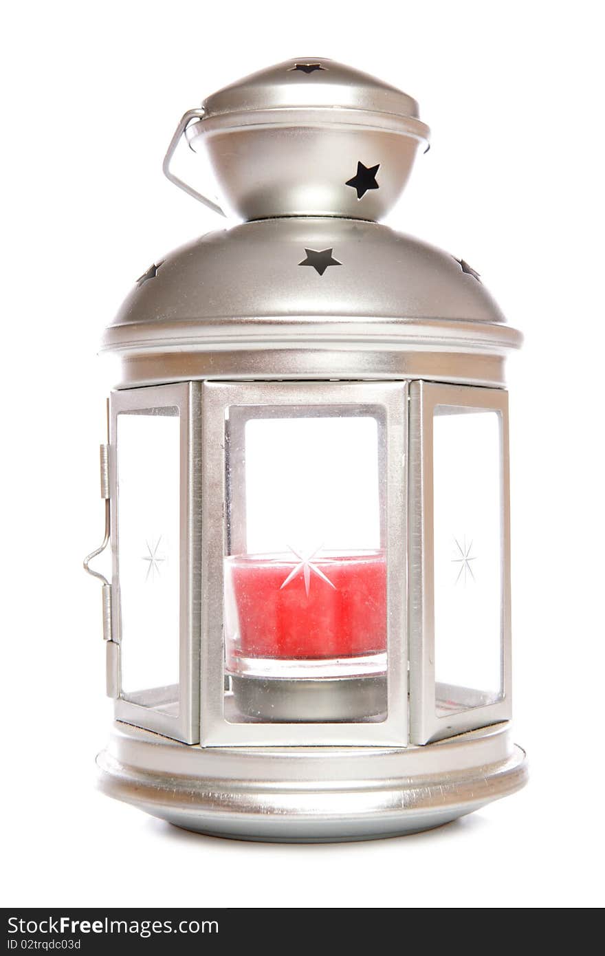 Silver lantern candle studio cutout