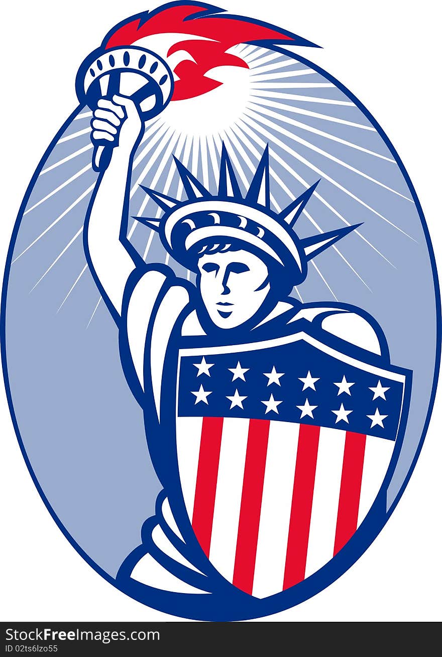 Statue of liberty torch shield