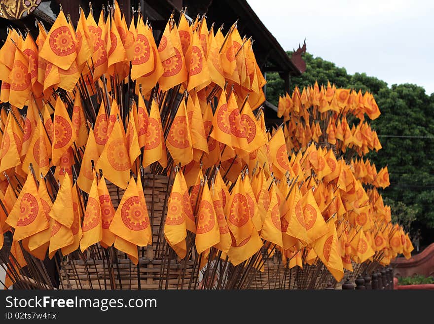 Flag in temple thai style