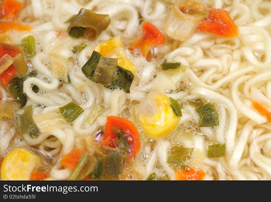 Cooked Noodles With Vegetables