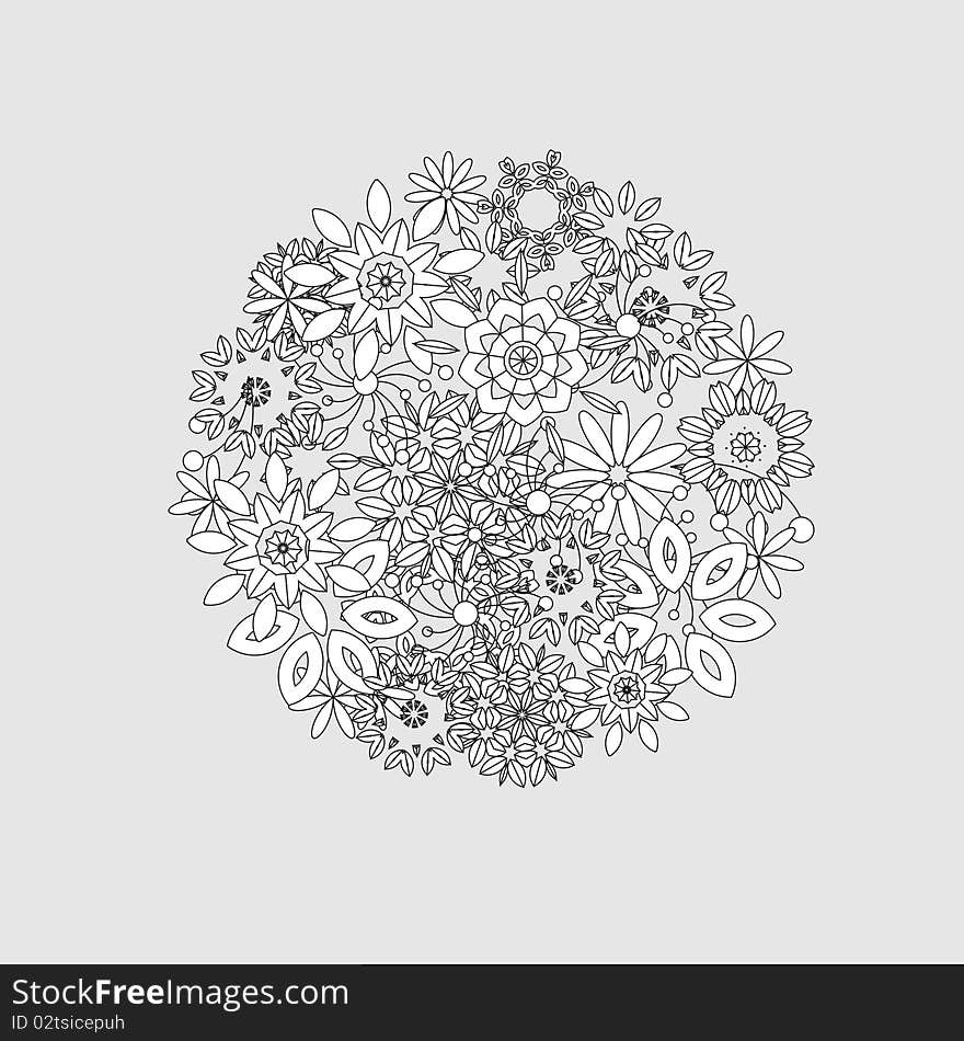 Abstract floral design, vector illustration