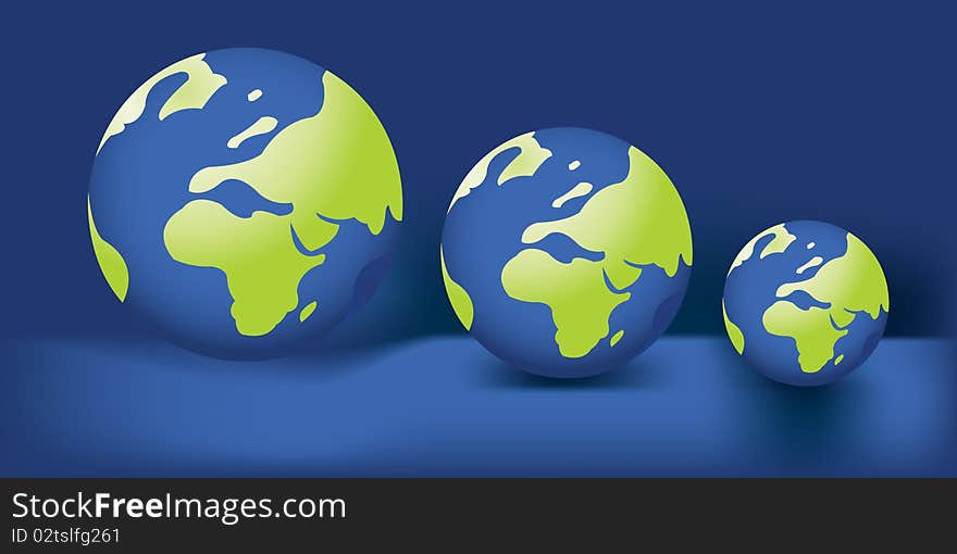 Abstract and Business Background with globe map and wavy lines.