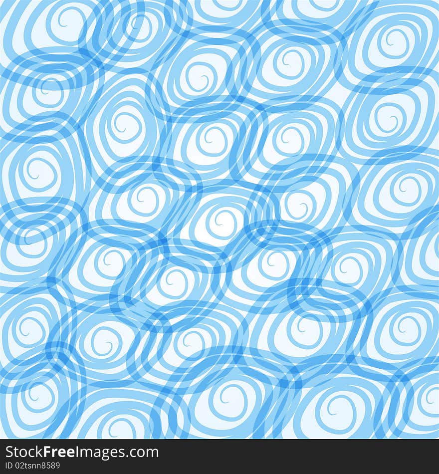 Abstract blue spiral intertwined in a chaotic manner. Abstract blue spiral intertwined in a chaotic manner.