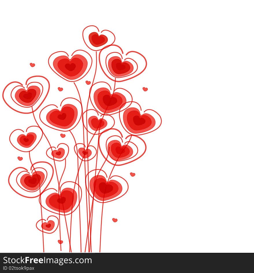 Red flowers, beautiful bouquet of daisies with the flowers in the shape of hearts. Red flowers, beautiful bouquet of daisies with the flowers in the shape of hearts.