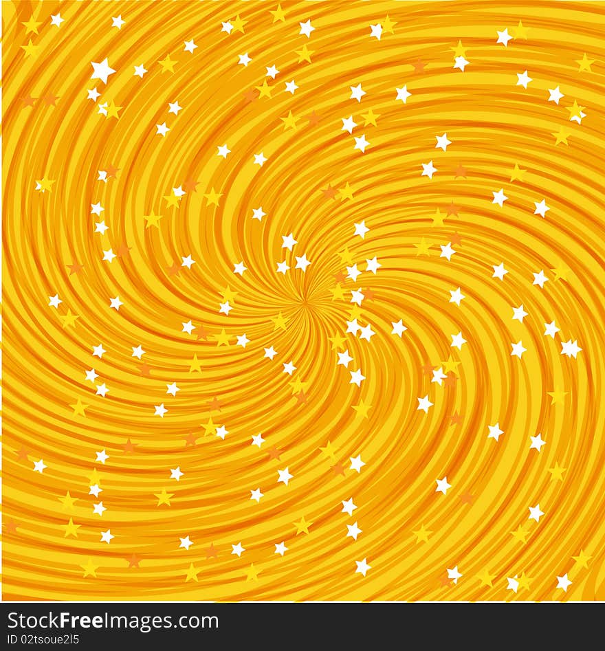 Abstract background with stars and waves Fan of lines of stars swirling to the center
