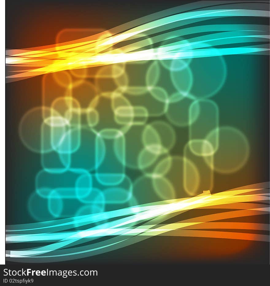 Abstract lines of light, phosphorescent symbols glowing shapes made in different colors and shades. Abstract lines of light, phosphorescent symbols glowing shapes made in different colors and shades