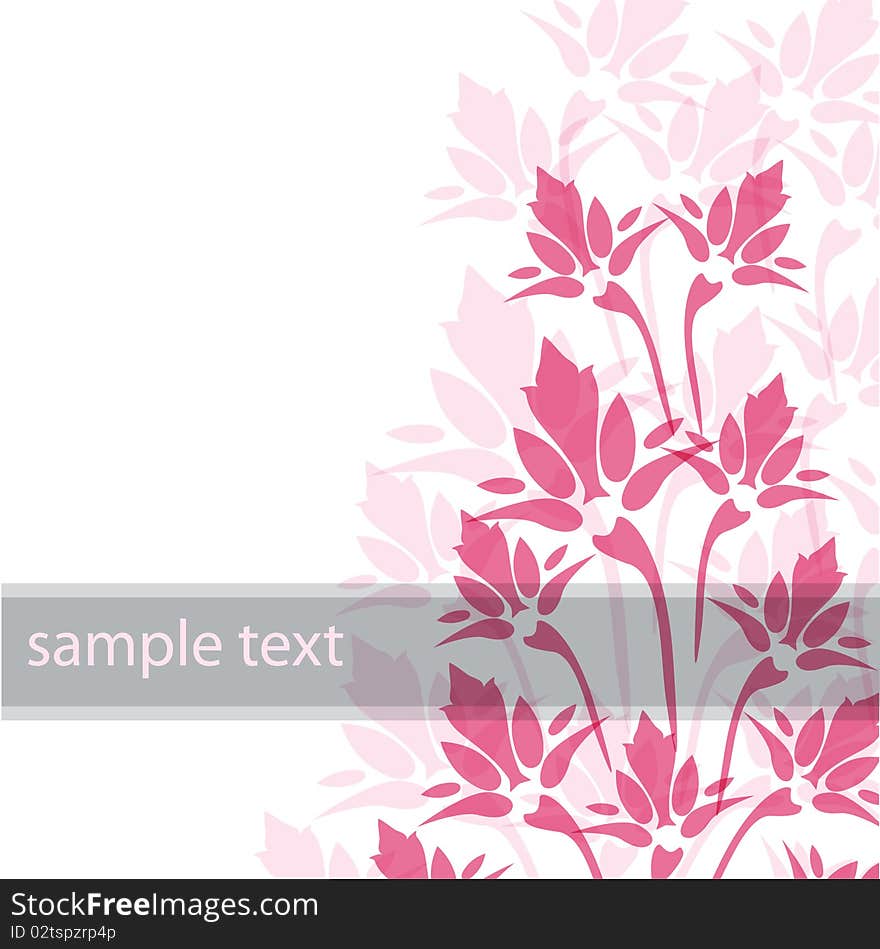 Greeting Card With Pink Flowers