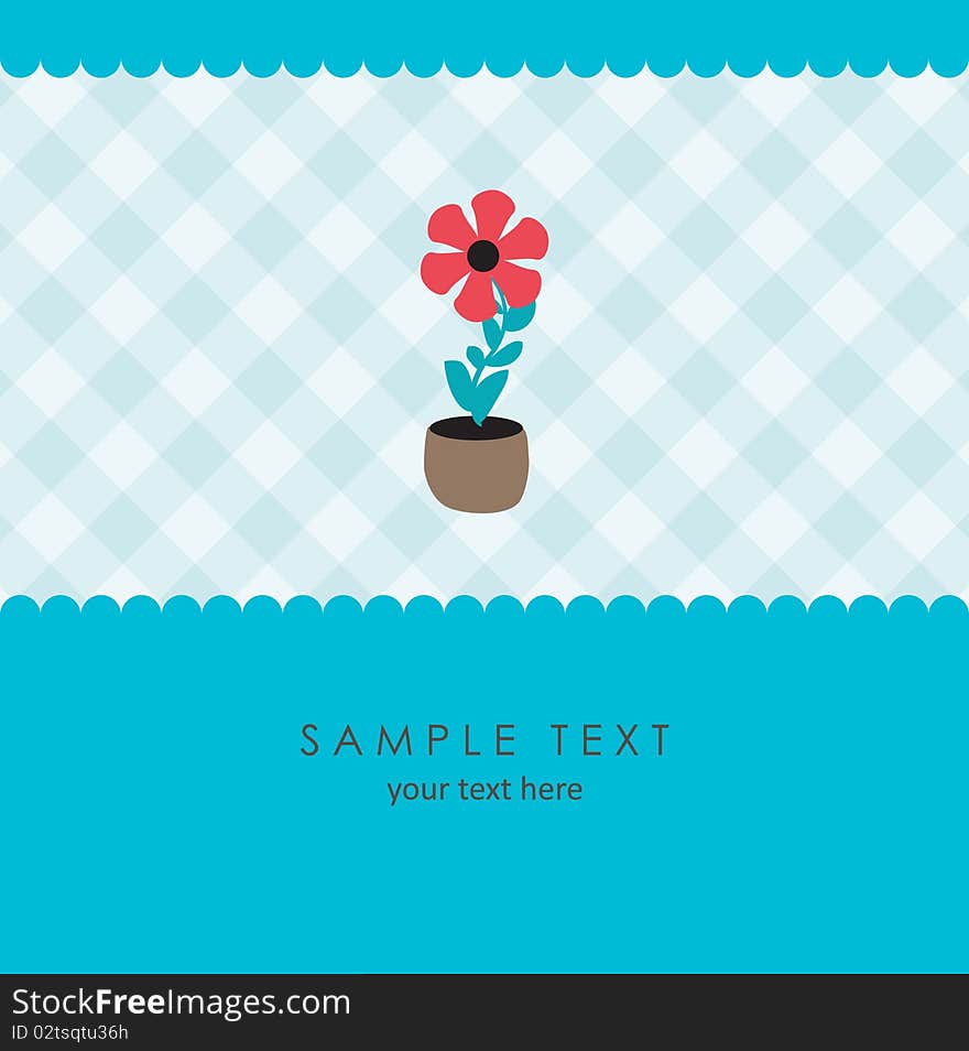 Cute flower. Vector greeting card