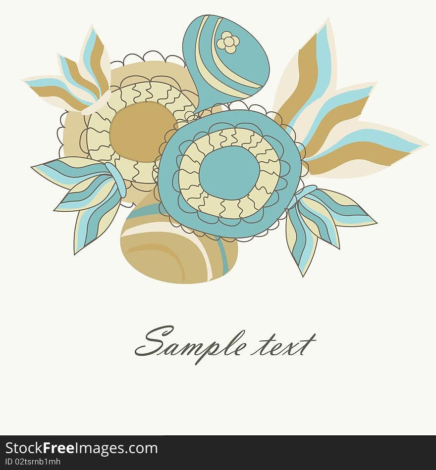 Beautiful retro flowers in shades. Beautiful retro flowers in shades