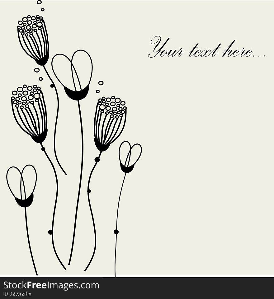 Flowers in a retro style, on a strict background. Flowers in a retro style, on a strict background