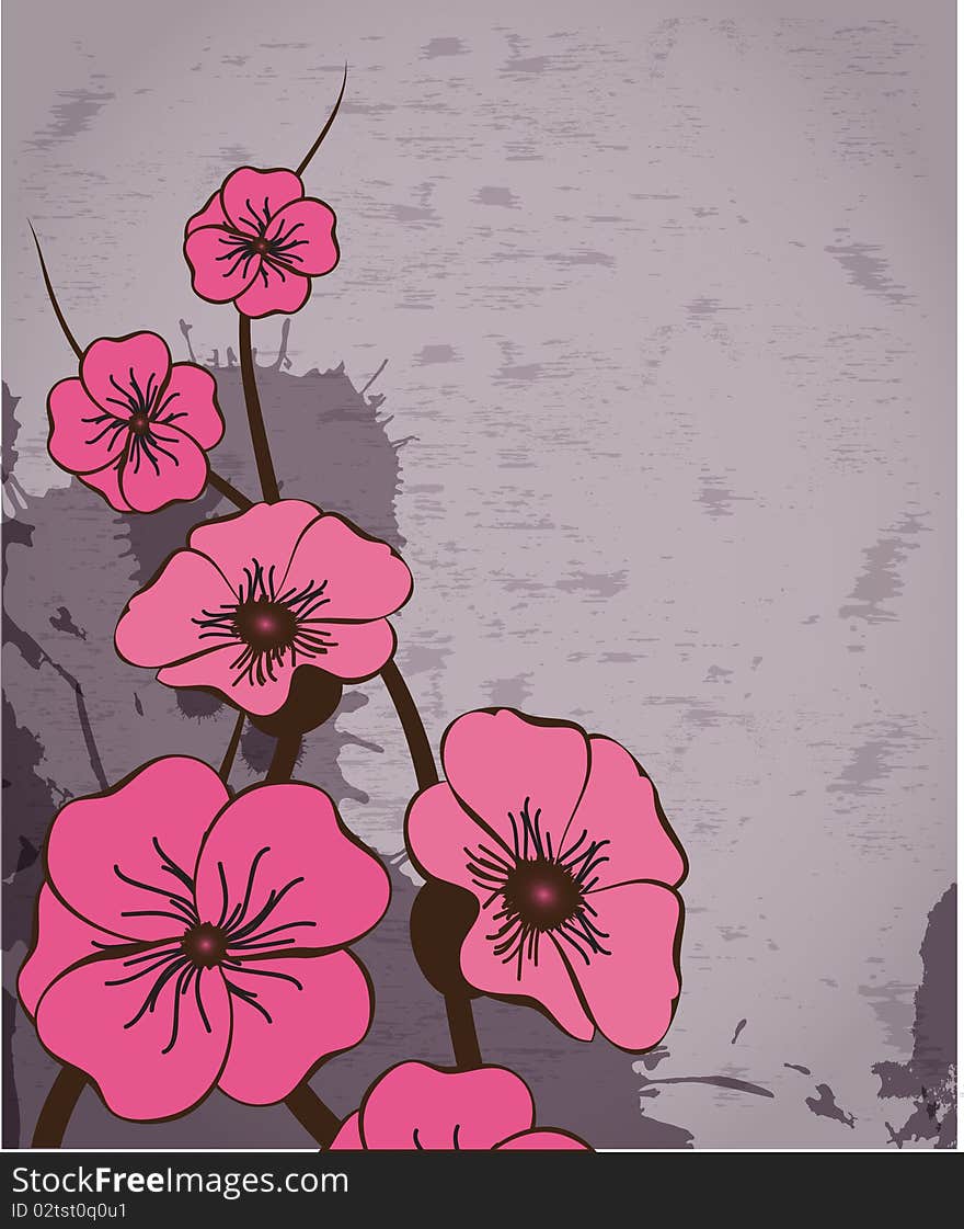 Flowers on a quiet background with pastel colors. Flowers on a quiet background with pastel colors