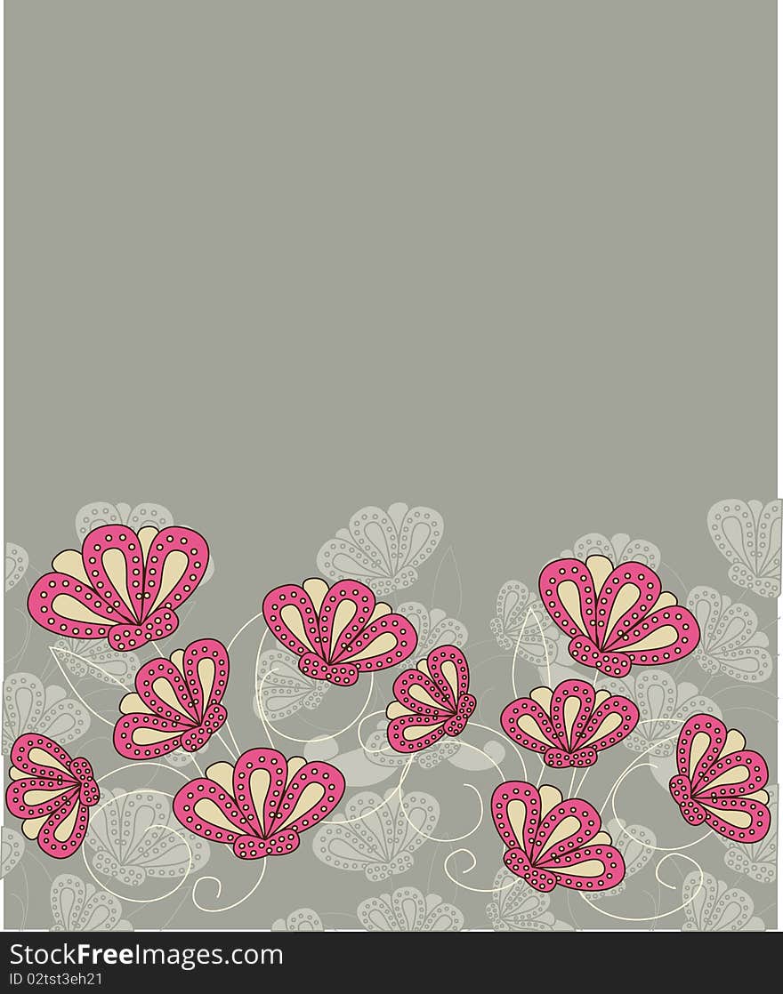 Flowers on a quiet background with pastel colors. Flowers on a quiet background with pastel colors