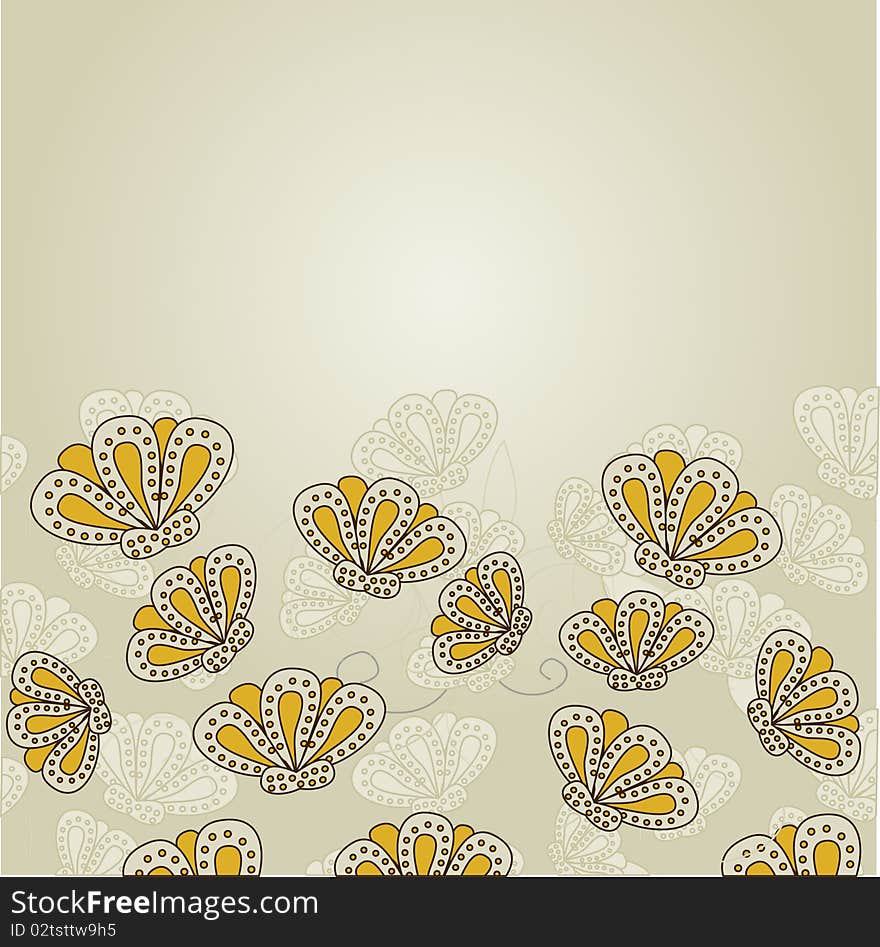 Abstract Floral Background.Vector Card