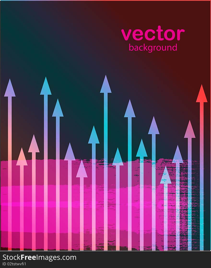 Multicolored arrows techno, template violet