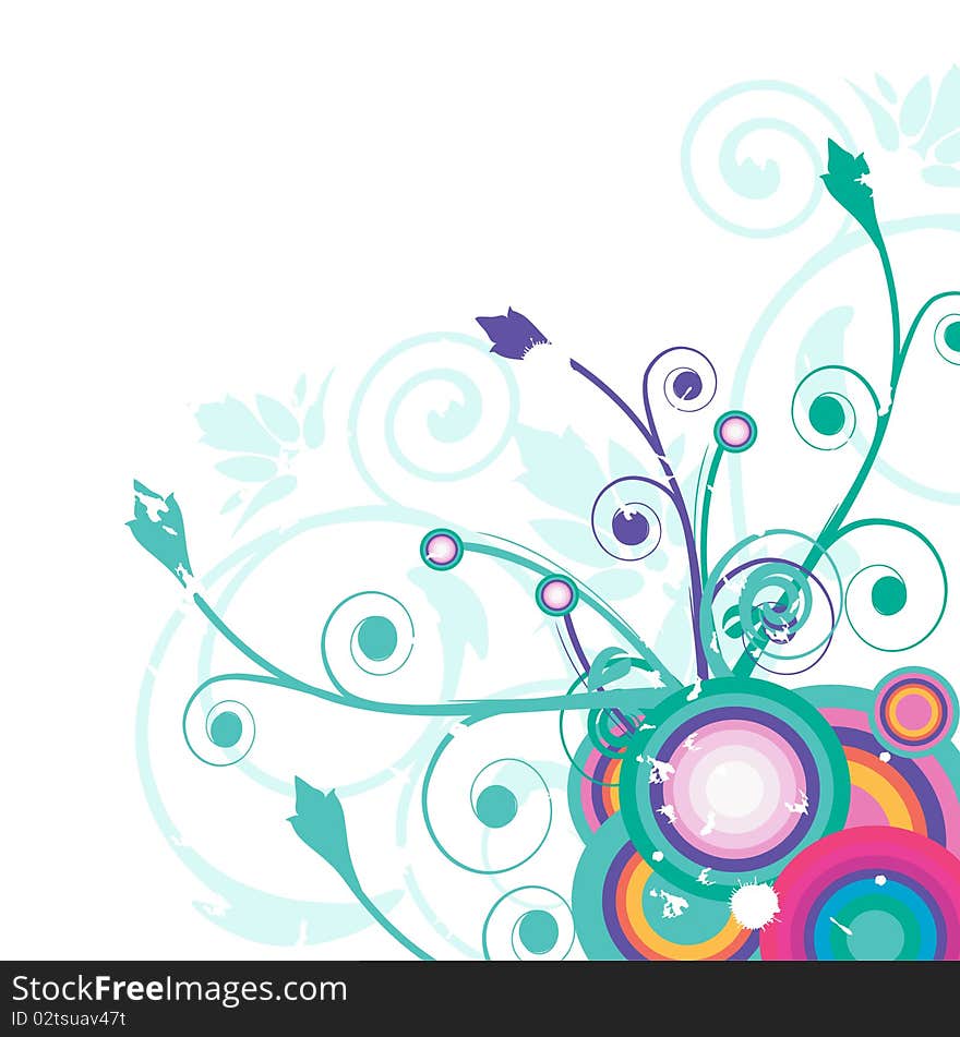 Abstract Floral Background.Vector Card