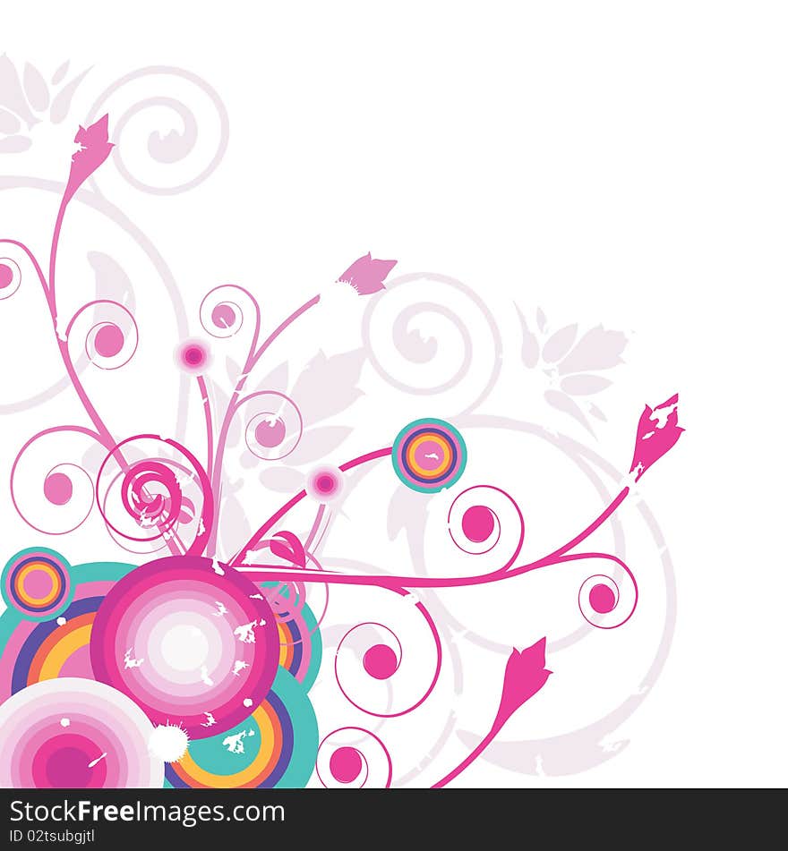 Abstract Floral Background.Vector Card