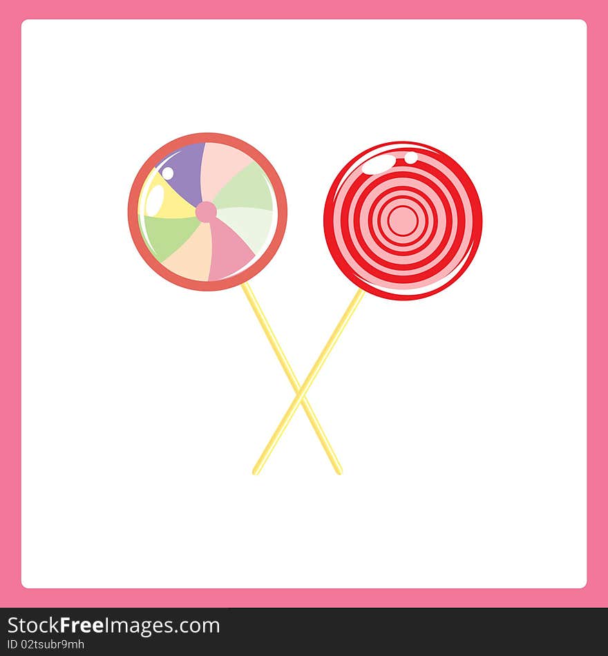 Vector illustration of multicolored Lollipops