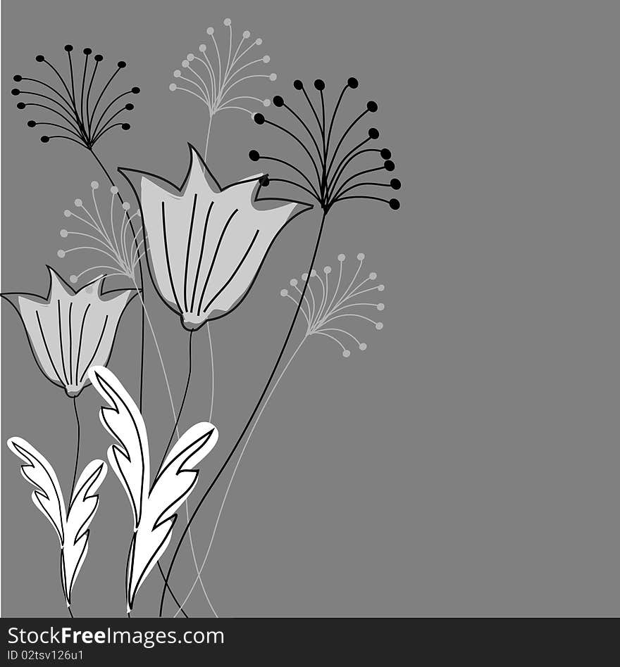 Flowers on a quiet background with pastel colors. Flowers on a quiet background with pastel colors